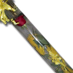 Rosa rossa singola con mimosa - Cacciola Fiori Consegna fiori